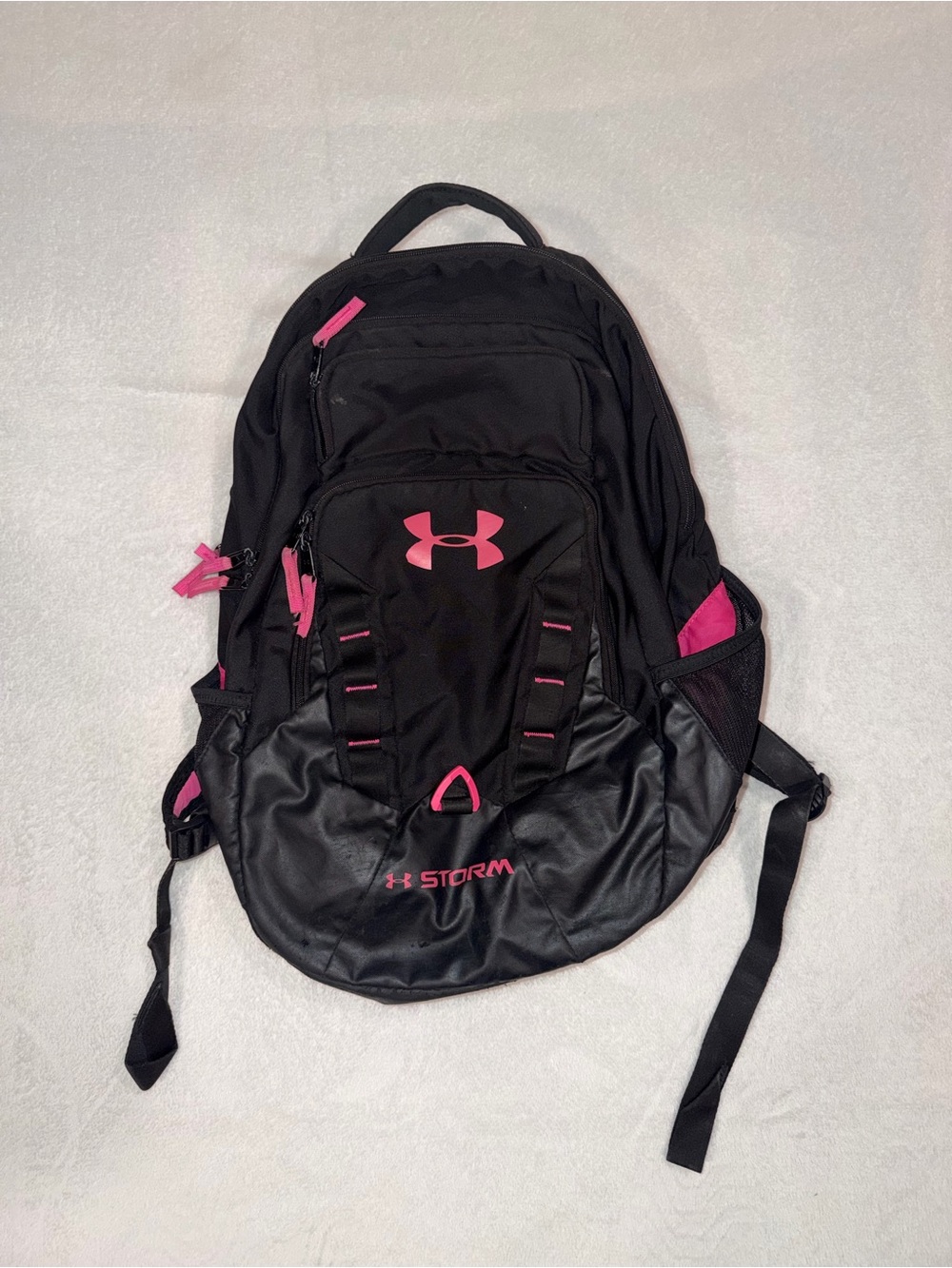 Under Armour Black Backpack with Pink Accents